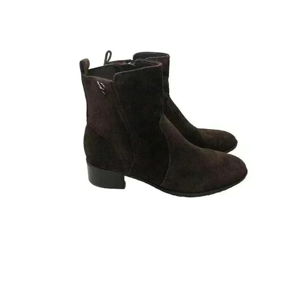 Easy Spirit Womens 8.5M Brown Suede Leather Bootie Zip Side Emblem - Picture 1 of 7